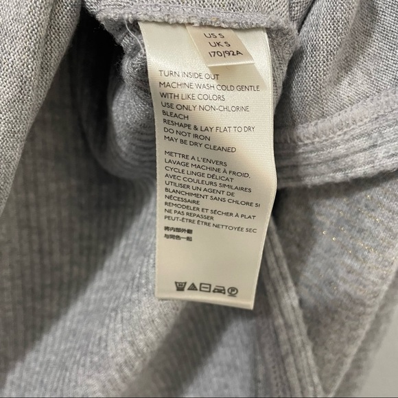 Anthropologie Blouse Knit Metallic Gray Gold Cowl Neck Balloon Sweater Womens S - Picture 8 of 12